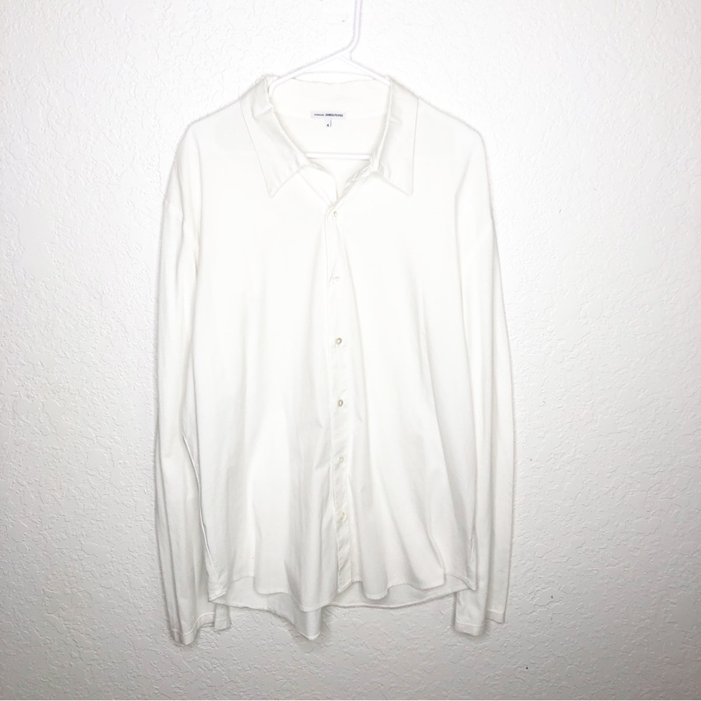 Standard James Perse white long sleeve button down shirt size 4 or XL